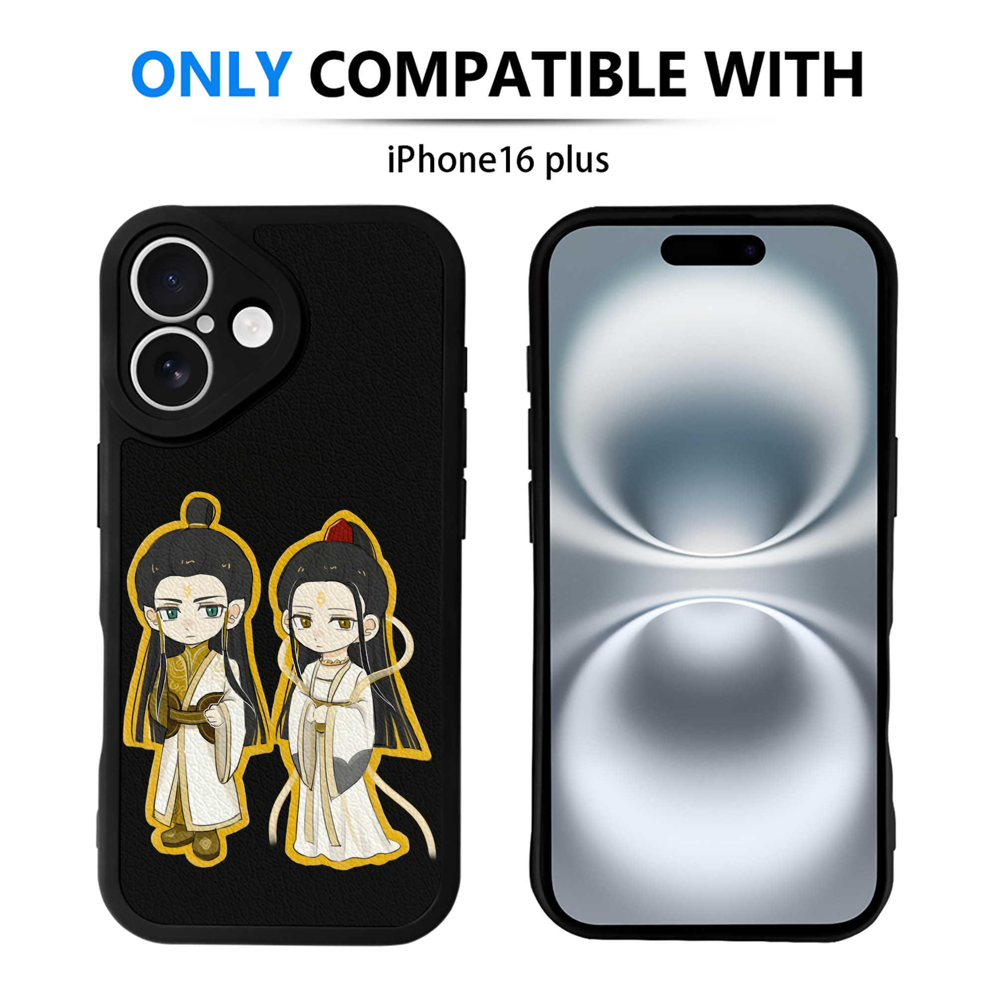 （画像用） Ne Zha 2 ナタ 魔童の大暴れ 【iPhone 16シリーズ対応】シリコンスマホケース（レザー調） 材質：シリコン
